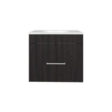One door Batroom Vanity Hatta, Two Drawers and Open Shelf, Includes Hardware, Black B200P313688