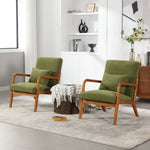 ZUN COOLMORE Modern Accent Chair, Solid Wood Padding Lounge Armchairs With One pillow for Living Room, W395P201470