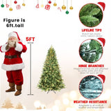 Artificial 5ft Green Christmas Tree with 967 PE/PVC Mixed Branch Tips, 300 UL warm white led, memory 00547120