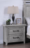 Light Gray Finish 1pc Two Drawers Nightstand Wooden Bedroom Furniture Metal Pull Furniture B011P228540