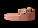 A 51-inch orange corduroy sofa with two throw pillows, a waist pillow and an extra tray is W1658P143718