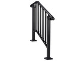 Matte black 2-tier ABS plastic handrail for patio stairs 17829459