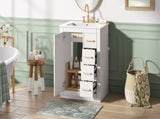 24" Bathroom Vanity with Integrated Ceramic, Bathroom Cabinet with 1 Door, 3 Drawers, Single N710P341038K
