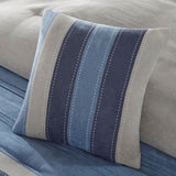 7 Piece Microsuede Comforter Set Navy Queen B03596800