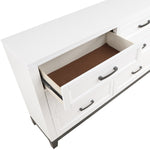 ZUN White Finish Dresser with 6x Storage Drawers Wooden Bedroom Furniture 1pc B011P270965