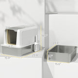 ZUN Cat Litter Box、Cat Litter Box Enclosure 77756697