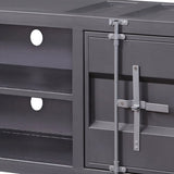 ZUN Gunmetal TV Stand with 2 Open Shelves B062P186512