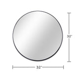 32 Inch Black Metal Framed Round Bathrrom Mirror for Wall. W2203P303255