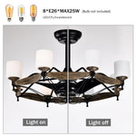 ZUN Dia 33 inch Chandelier Ceiling Fan for Bedroom Dining Room Living Room Kitchen Farmhouse Entry,Matte W1592P153047