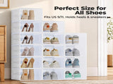 10 Pack/15 Pack Shoe Storage Box, Foldable Clear Plastic Stackable Shoe Organizer, Shoe Containers 30919535