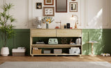 TREXM Console Table for Entryway, Vintage Entryway Table with Drawers and Shelves, Perfect Console N715P233434D