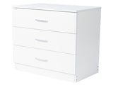3-Drawer Tall Cabinet Particleboard Bedside Table with Textured Melamine Finish White 32152387