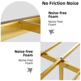 Metal Steel Platform Bed Frame with Iron-art Headboard - Gold W2992P233431