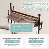 ZUN 1pc, Clothes Rack with Wheels, Rolling Clothing Rack for Hanging Clothes, Heavy Duty Clothes 88942830