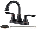 2-Handle 4-Inch Oil Rubbed Bronze Bathroom Faucet, Bathroom Vanity Sink Faucets with Pop-up Drain 76322342