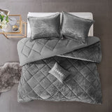 Twin/Twin XL Velvet Comforter Set with Throw Pillow B03595915