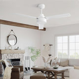 52" Ceiling Fan Without Light, 3 ABS Blades Farmhouse Ceiling Fan with Remote Control 6-speed W882P164177