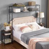 ZUN Queen Bed Frame with 2 Nightstandss with Storage Cabinet, with Shelves, Bookcase W2167131144