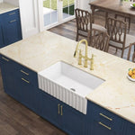 ZUN Inch White Farmhouse Sink Deep Apron Sink Undermount Farmhouse Kitchen Sink Single Farm Sink DL06-840