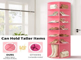 7-tier, 360&deg rotating wood-plastic composite shoe rack, 60*60*184cm, pink 24690720