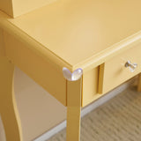 Kids Vanity Set with Mirror and Lights and Stool, 5 Storage Drawers, Pretend Play Princess Makeup 00124884