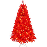 7 FT Pre-lit Artificial Christmas Tree, Hinged Xmas Pine Tree with 1100 Branch Tips, 400 Lights for 22830648