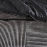 7 Piece Micro Corduroy Comforter Set Grey Queen B035P266661