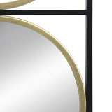 ZUN 47.2" Eclectic Styling Metal Beaded Black Wall Mirror with Contemporary Design for Bedroom,Liveroom W2078124372