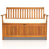 ZUN Wooden Outdoor Storage Bench Large Deck Box, Entryway Storage Bench with Inner Waterproof Dustproof 54513989