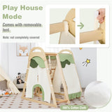 ZUN 6-in-1 Wooden Kids Jungle Gym Playset 51873158