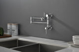 Wall mounted Filler Faucet, Modern Brass Filler Two-Attachment Wall Mount Folding Kitchen W2287P184402