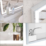 48x36 inch LED Bathroom Vanity Mirror Wall Mounted Adjustable White/Warm/Natural Lights Anti-Fog W708P176761