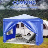 10'x10' Folding Canopy with 4 Removable Sidewalls Outdoor Event Shelter UPF 50 Gazebo Portable W2185P194752