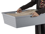 Wide 3 Drawer Tower, Plastic Storage Organizer with Removable Decorative Bins, Easy to Assemble - No 52689798