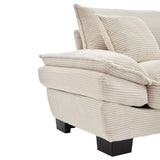 Corduroy Sofa Sleeper Couch Loveseat Sofa with Pillows Comfy Upholstered Deep Seat Sofa for W676P184129