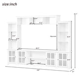 ZUN Minimalism Entertainment Wall Unit with Bridge, Modern TV Console Table for TVs Up 68789193