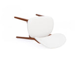MidCentury Modern Dining Chairs Set of 2, Solid Rubber Wood Dining Side Chairs with Cream White PU W5599P547504