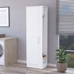 ZUN Nampa Storage Cabinet, Single Door, Broom Hangers ,White B128P148760