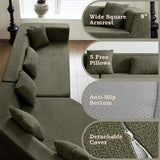 127.5'' Modern Minimalist Sofa With Deep Seat,No Assembly Needed 37328762
