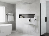 Rain Shower System Chrome Tub Shower Faucet Set 10 Inch Square Rainfall Shower Head with Handheld 92941263