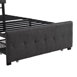 ZUN Twin Size Storage Bed Metal Platform Bed with a Big Drawer - Gray 17349055