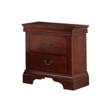 Contemporary Bedroom Furniture Nightstand Cherry Finish 2 x Drawers Bed Side Table Pine wood B011P208921