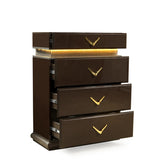 ZUN Modern Style 4-Drawer Chest Made with Wood in Brown B009P155283