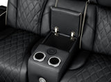 Fortuner Modern Style Upholstery Recliner Loveseat Made with Wood & Massage Function Included-Black B009P287716