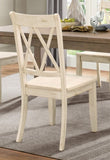 ZUN Casual White Finish Side Chairs Set of 2 Pine Veneer Transitional Double-X Back Design Dining Room B01143553