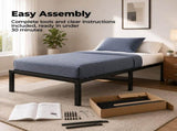 Metal Bed Frame 16 Inch Tall, Heavy Duty Sturdy Mattress Foundation, No Box Spring Needed, Easy to 06511645