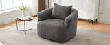 360&deg Swivel Chair, 38.2" Accent Chair Sofa, Upholstered Swivel Barrel Sofa Chair with a Throw Pillow N719P288552E
