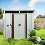 6ft x 5ft Outdoor Metal Storage Shed White W54071040