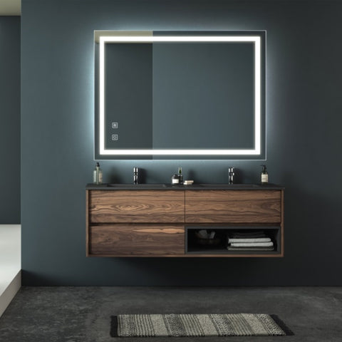 ZUN 36x28 inch Bathroom Led Classy Vanity Mirror with focused backplane,High Lumen,Dimmable Touch,Wall W1992P210830