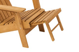 Outdoor Wooden Folding Adirondack Chair with Retractable Ottoman, Pre-Assembled BackRest & 94808483